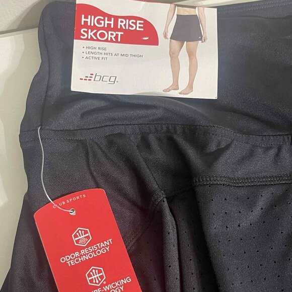 BCG WOMEN'S TENNIS HIGH RISE BLACK SKORT SIZE SMALL ACTIVEWEAR POCKETS NWT - Picture 3 of 6